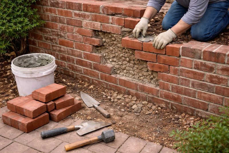 Brick Retaining Wall Repair in Port Saint Lucie, FL