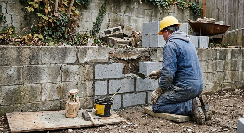 Cinder Block Wall Repair in Martin County, FL