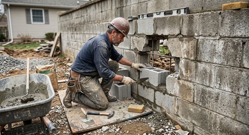 Cinder Block Wall Repair in Martin County, FL