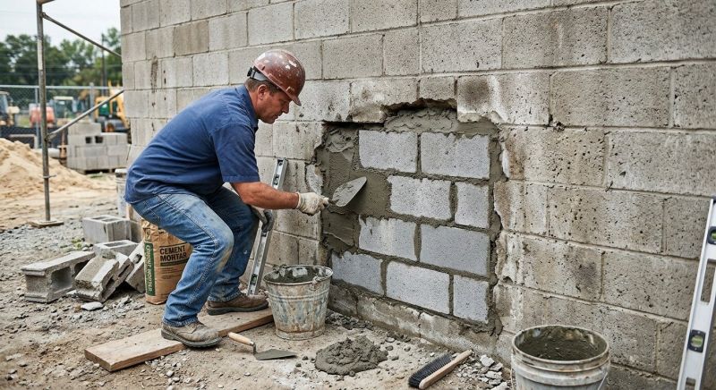 Cinder Block Wall Repair in Stuart, FL