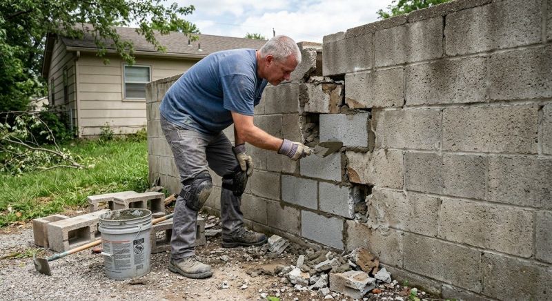 Cinder Block Wall Repair in Vero Beach, FL