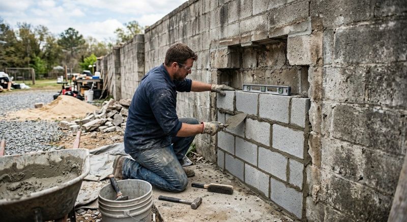 Concrete Block Wall Repair in Port Saint Lucie, FL